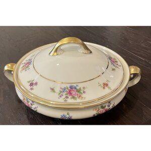 Bavaria Tirschenreuth Germany Queens Rose Vegetable Serving Bowl With Lid FLAW